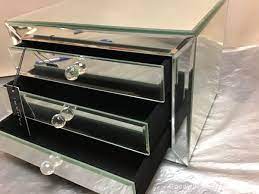 nwt mirrored 3 drawer jewelry box