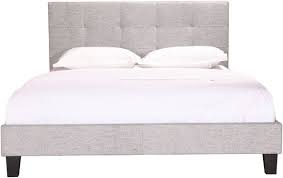 eliza bed queen light grey fabric