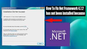 how to fix instal net framework 4 7 2
