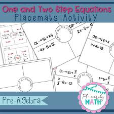 Two Step Equations Placemats Activity