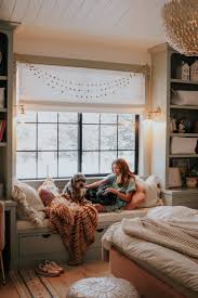 Girls Room Window Seat And Roman Shades