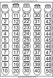 Number Chart 1 50 Preschool Worksheets Printable Numbers