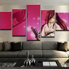 Erza Fairy Tail Anime 5 Pieces Canvas