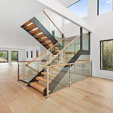 China Wood And Glass Staircase Railing