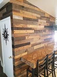 pre stained pallet wood accent walls