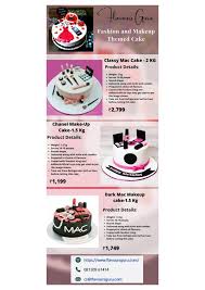 fashion and makeup themed cake delivery