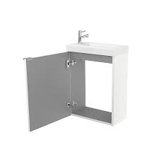 Blending functional storage with appealing design, our range of cabinets are stylish, affordable way to brighten up your bathroom. Goodhome Imandra Gloss White Wall Mounted Vanity Unit Basin Set Diy At B Q