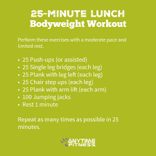 25 Minute Lunch Bodyweight Workout