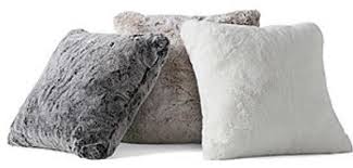 forge tipped fur square throw pillow