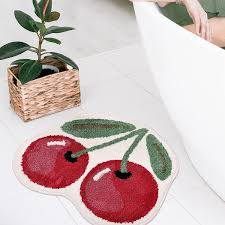 cherry cute bath mat for bathroom