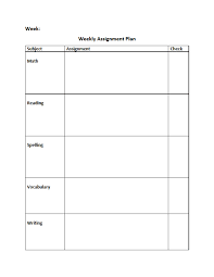 Homeschool High School Weekly Assignment Plan And Checklist