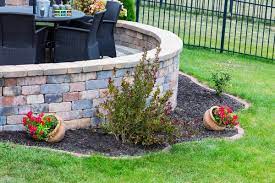 Curved Brick Wall Outdoor Patio Feature