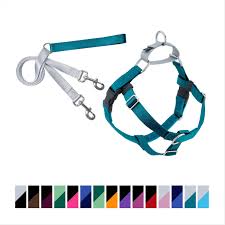 2 Hounds Design Freedom No Pull Dog Harness Leash Teal 5 8 In X Small