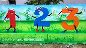 123 Abc School Wall Painting Play
