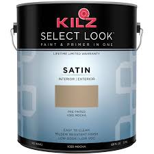 Kilz Select Look Interior Exterior Satin Paint Primer In One Iced Mocha 1 Gallon