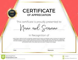 Certificate Of Appreciation Or Achievement With Award Badge