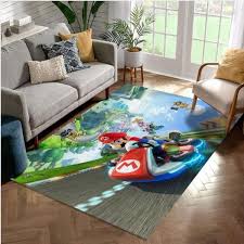 mario racing area rug living room rug