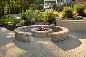 Custom Brick Patio With Fire Pit And