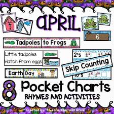 Pocket Chart Activities Spring Pocket Chart Center April Earth Day Frogs Bird