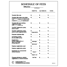 Agent Services Schedule Of Fees Wall Chart Pan 116 Pan
