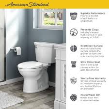 American standard edgemere toilet reviews (2021) american standard toilets tend to have a certain beauty about them that make them easy on the eye and great for consumers looking to achieve a contemporary theme in their bathroom. Reviews For American Standard Champion 4 Max Tall Height 2 Piece Het 1 28 Gpf Single Flush Elongated Toilet In White With Slow Close Seat 2586 128st 020 The Home Depot