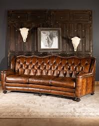 Vivienne Tufted Leather Western Sofa