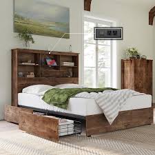 amerlife queen size bed frame wooden