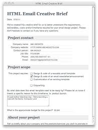 Html Email Creative Brief Template Campaign Monitor