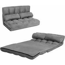 Langford Charcoal Sofabed With Dark Wood
