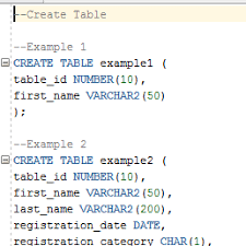 sql create table syntax and exles