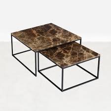 Marble Coffee Table Set Square Aime Té