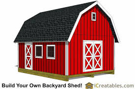 16x20 Gambrel Shed Plans 16x20 Barn