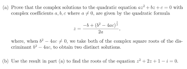 Prove That The Complex Solutions To The