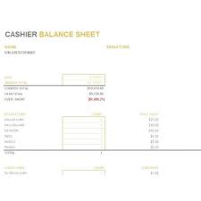 Daily Cash Register Balance Sheet Template Excel Count C