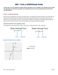 Lesson 8 Core Focus Linear Models