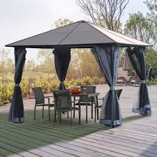 Hardtop Garden Gazebo With Sidewall