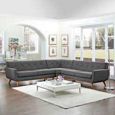 Engage L Shaped Sectional Sofa In Gray