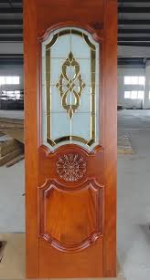 Wood Door With Decorative Glass