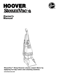 new hoover steam vac owners manual for