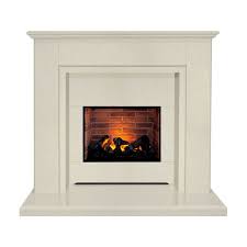 Beige Stone Electric Fireplace Suite