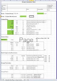 csa beam column design spreadsheet