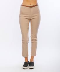 Timing Taupe Belted Crop Pants Zulily