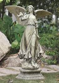 46 5 H Angel On Pedestal Garden Statue
