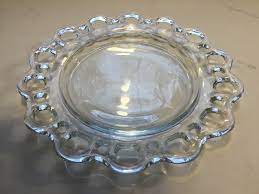 Vintage Lace Edged Glass Plate Set Of 7