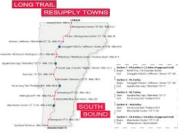 Southbound Resupply Maps Long Trail Planning Guide Long