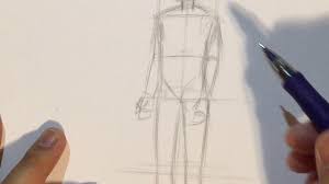 Use a pencil and draw a stick figure. How To Draw Anime Boy Body Proportions 3 4 View No Timelapse Youtube