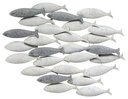 stratton home decor grey school of fish
