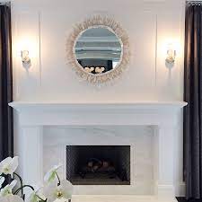 White Marble Fireplace Surround With A