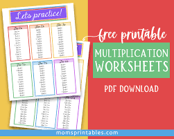 multiplication chart printable with
