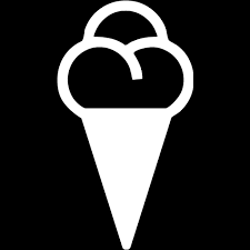 Ice cream cone black and white line art icon. White Ice Cream 2 Icon Free White Food Icons